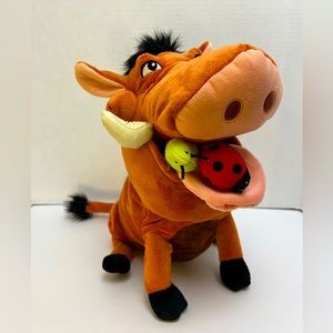 Disney Park original Lion King Pumbaa  13” Plush Stuffed Toy Set w/ Bugs